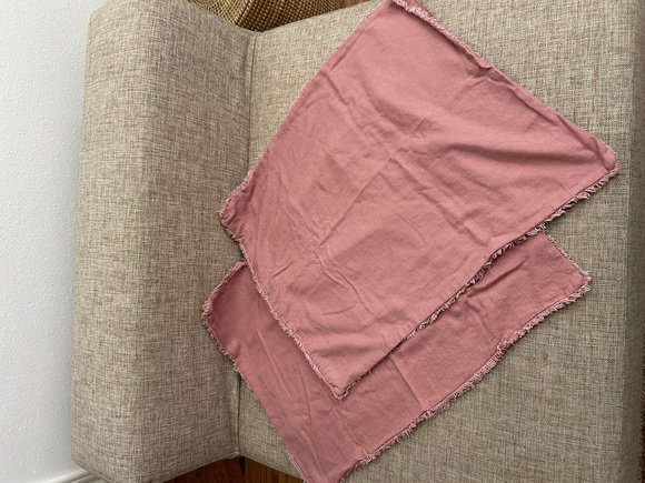 Casaluna Linen Blend Rose Standard Shams (Qty 2 gently used) - Picture 1 of 5